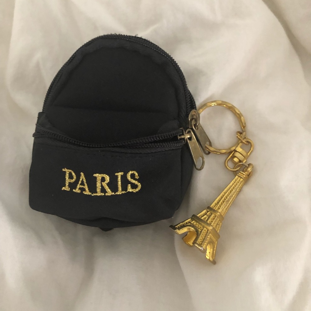 Paris Eiffel Tower change Purse Backpack Key chain
